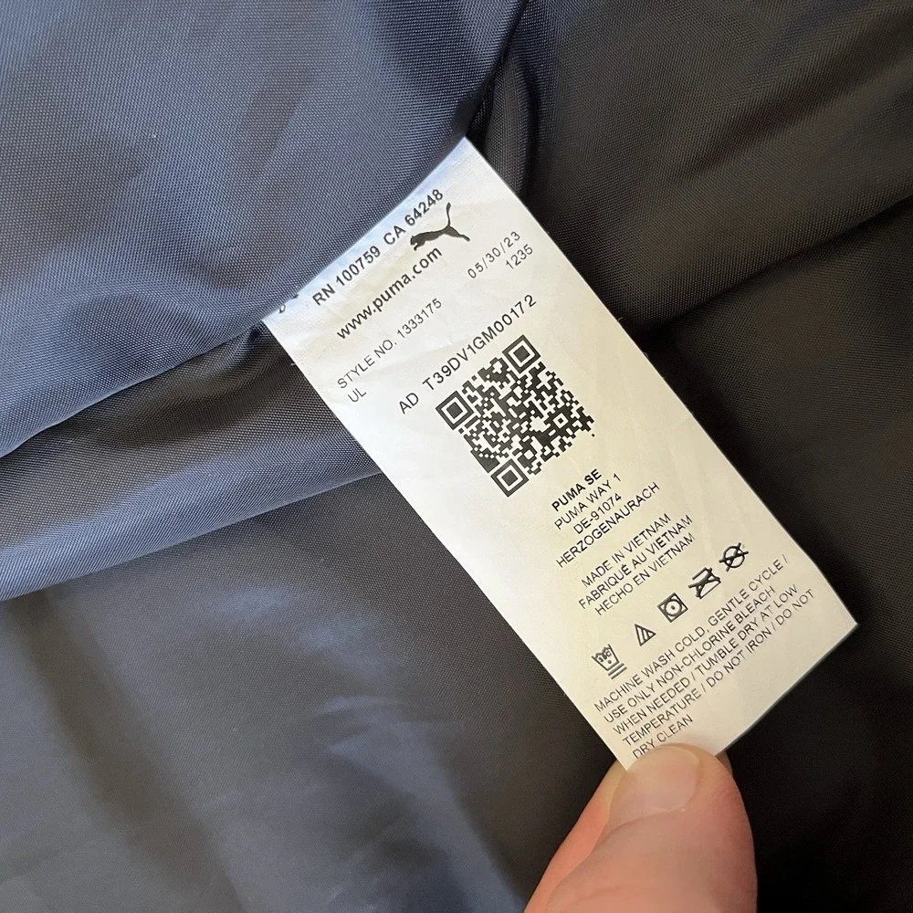 Puma Puffer Vest Girls Size Medium 10/12 Black/Pink/White - Picture 8 of 8